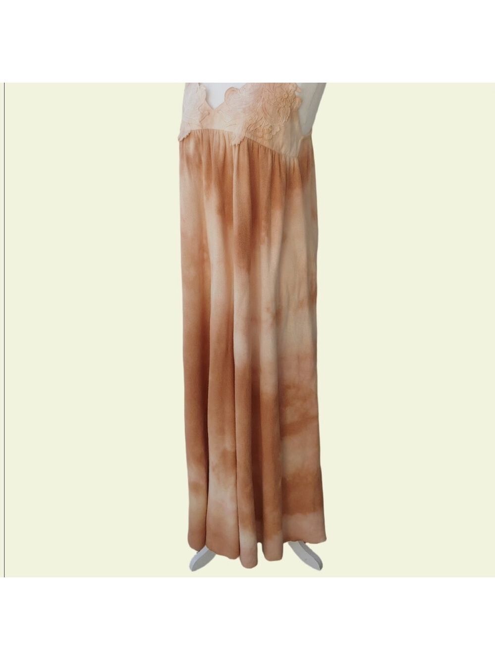 ZARA Maxi Summer Tie Dye Strap Dress Tan and Peach Women's Medium, NWT - Picture 10 of 17